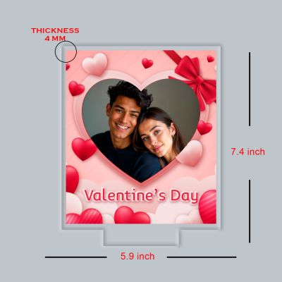Personalized Valentine LED Lamp with Custom Name | 7 Color Changing Romantic Night Light Valentine Gift for Couples Couple Night Light Frame Lamp (Photo Lamp)
